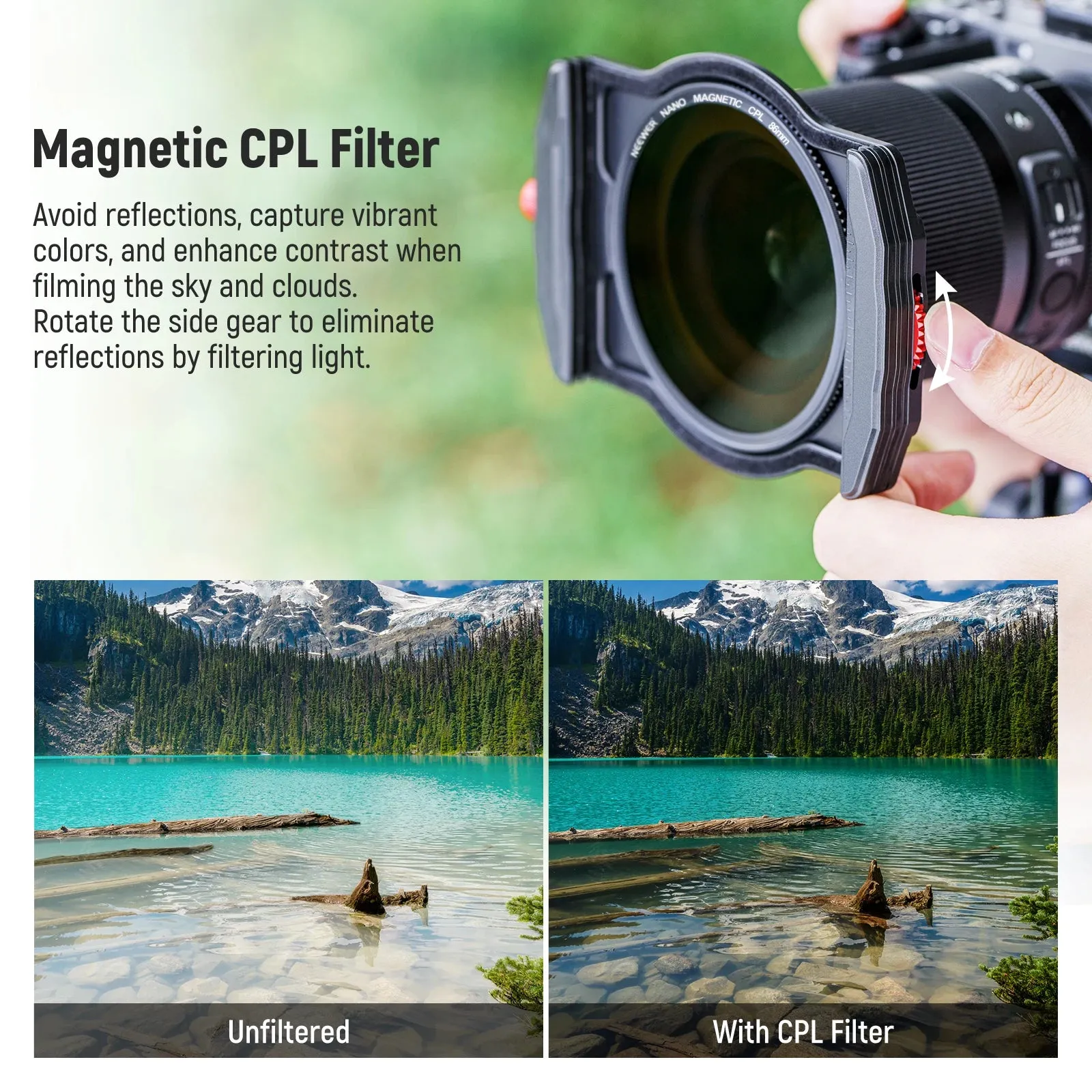 100mm Pro Square Nd Filter Kit with Magnetic Holder & Gnd8/nd1000 4 Adapter Rings