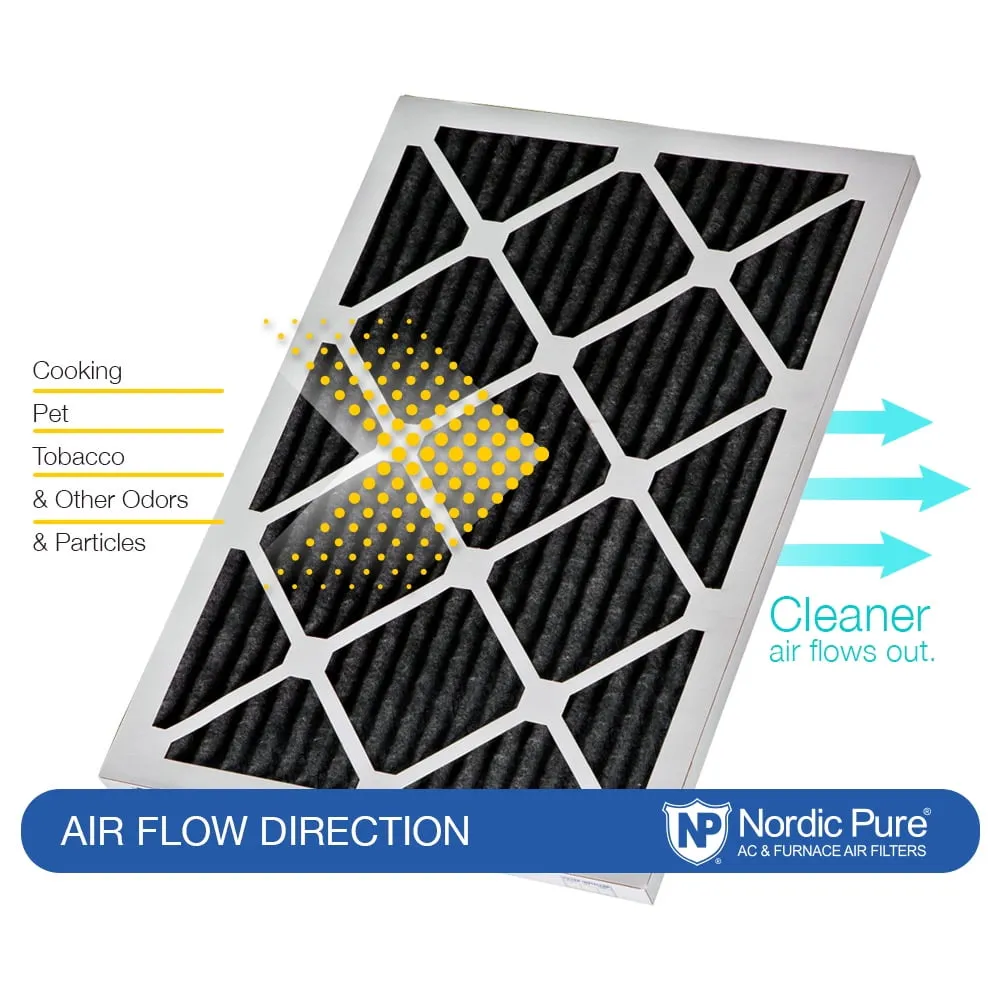 12x24x1 (11_1/2x23_1/2) Pure Carbon Odor Reduction Furnace Air Filters 3 Pack