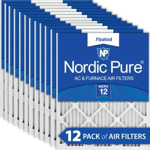 14x24x1 (13_3/4x23_3/4) Pleated MERV 12 Air Filters 12 Pack