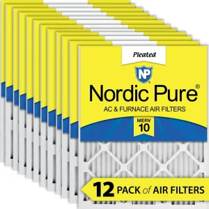 16x20x1 (15_1/2x19_1/2) Pleated MERV 10 Air Filters 12 Pack
