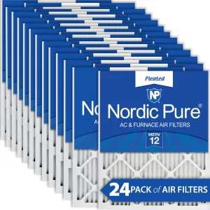 16x24x1 (15_1/2x23_1/2) Pleated MERV 12 Air Filters 24 Pack