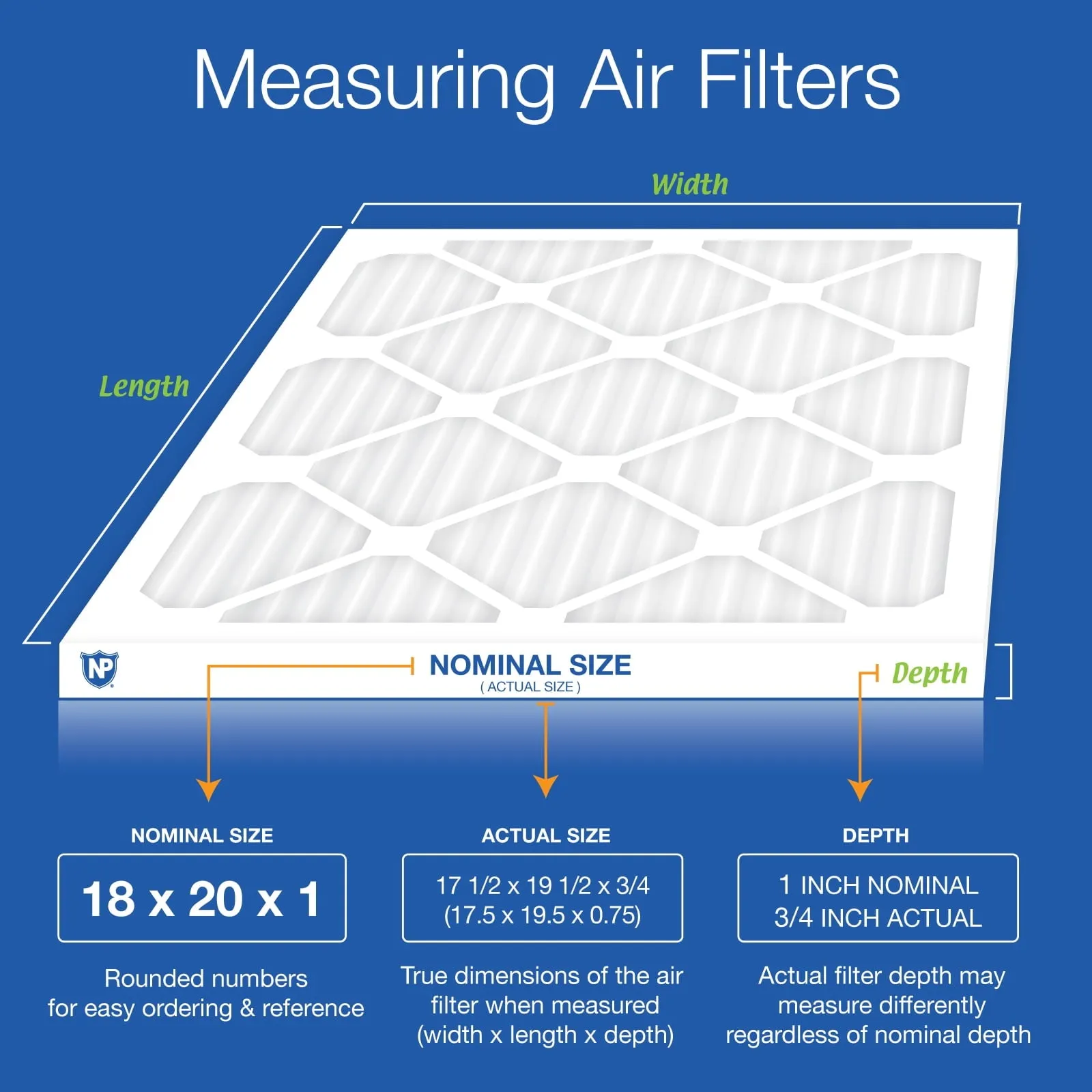 18x20x1 (17_1/2x19_1/2) Pleated MERV 8 Air Filters 12 Pack