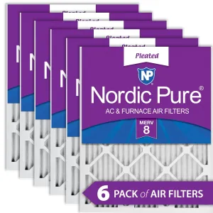18x20x1 (17_1/2x19_1/2) Pleated MERV 8 Air Filters 6 Pack