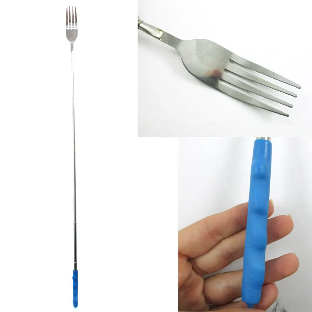 2 Extendable Forks Telescopic BBQ Dinner Hot Dog Fruit Roasting Campfire Camp