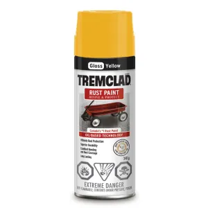 340g Tremclad Rust Paint Spray Can, Gloss Yellow