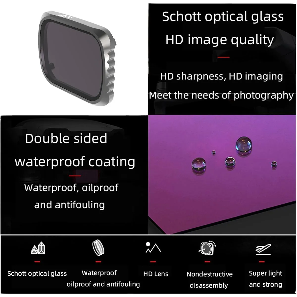 4-in-1 Aluminum Lens Filter for Dji Air 2s