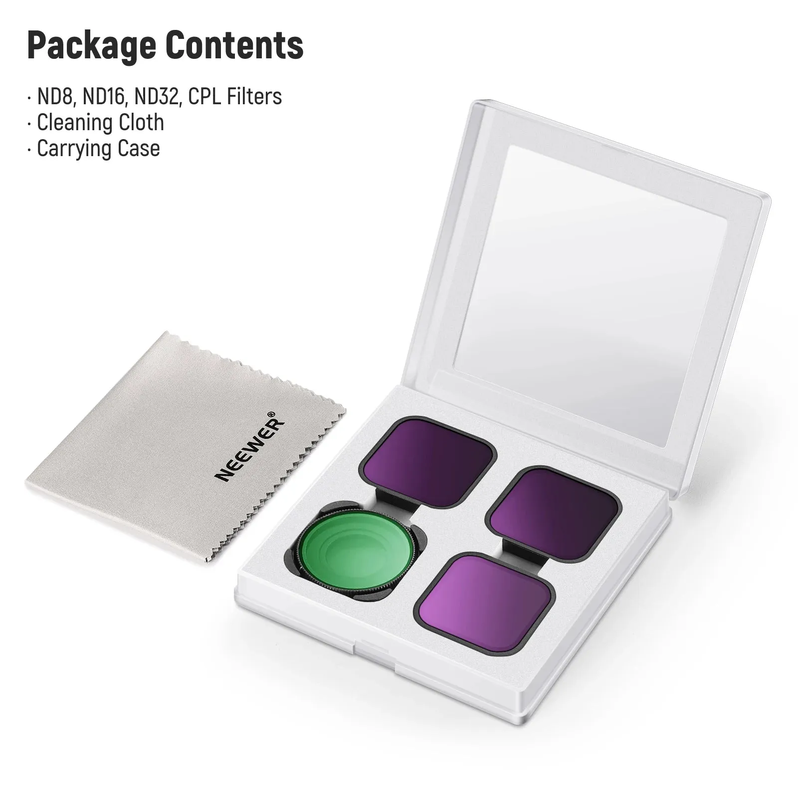 4 Pack Nd Filter Set for Gopro Hero 11/10/9 Nd8 Nd16 Nd32 Cpl Multi Coated Hd Slim