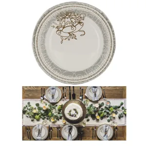 40 Pc Lot Silver Gold Wedding Birthday Party Tableware 9" Paper Dessert Plates