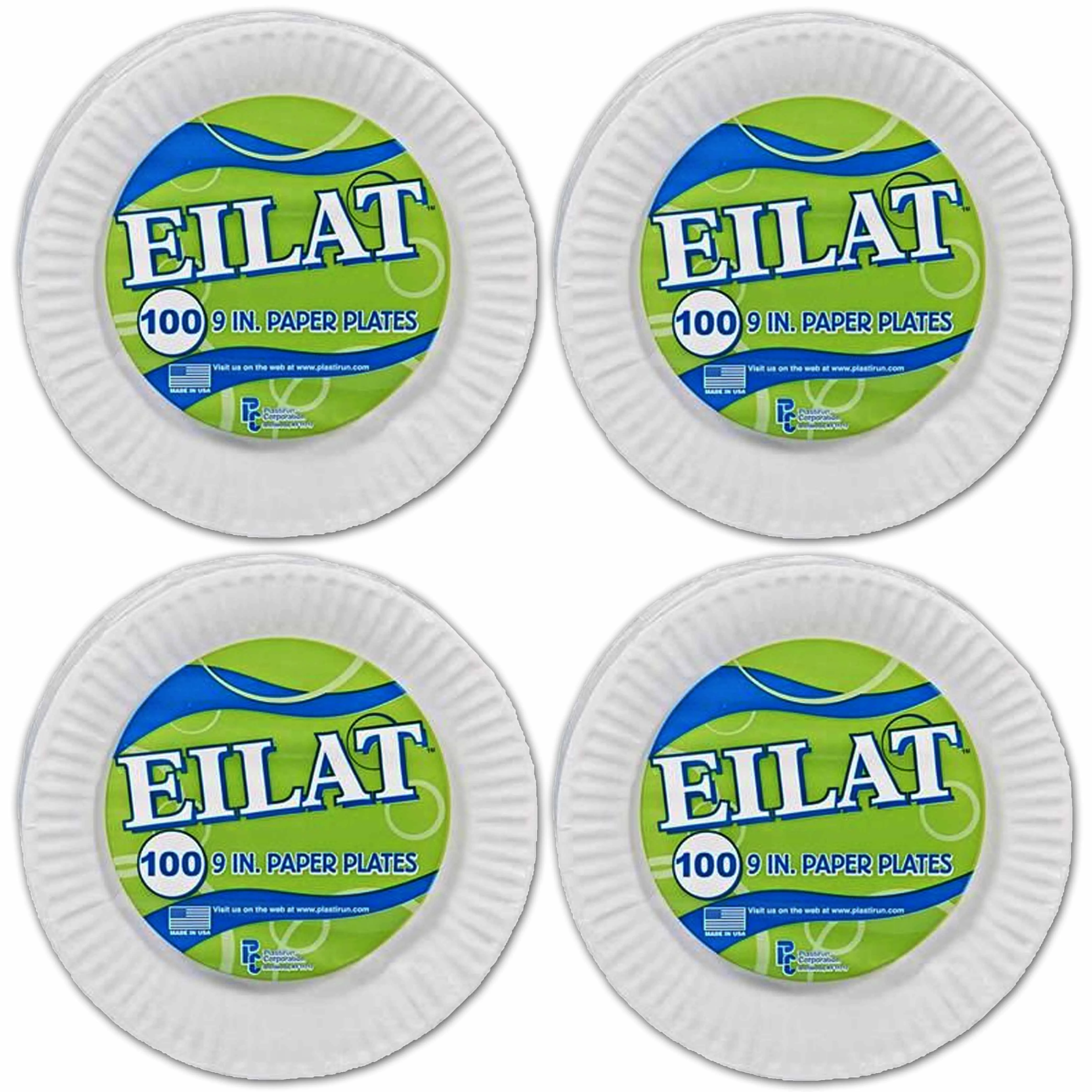400 Ct Round Disposable Paper Plates Dinner Party Dinnerware Tableware White 9"