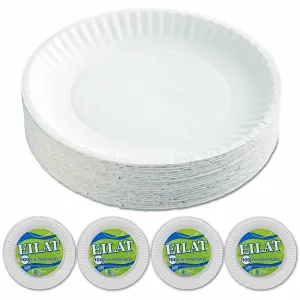 400 Ct Round Disposable Paper Plates Dinner Party Dinnerware Tableware White 9"