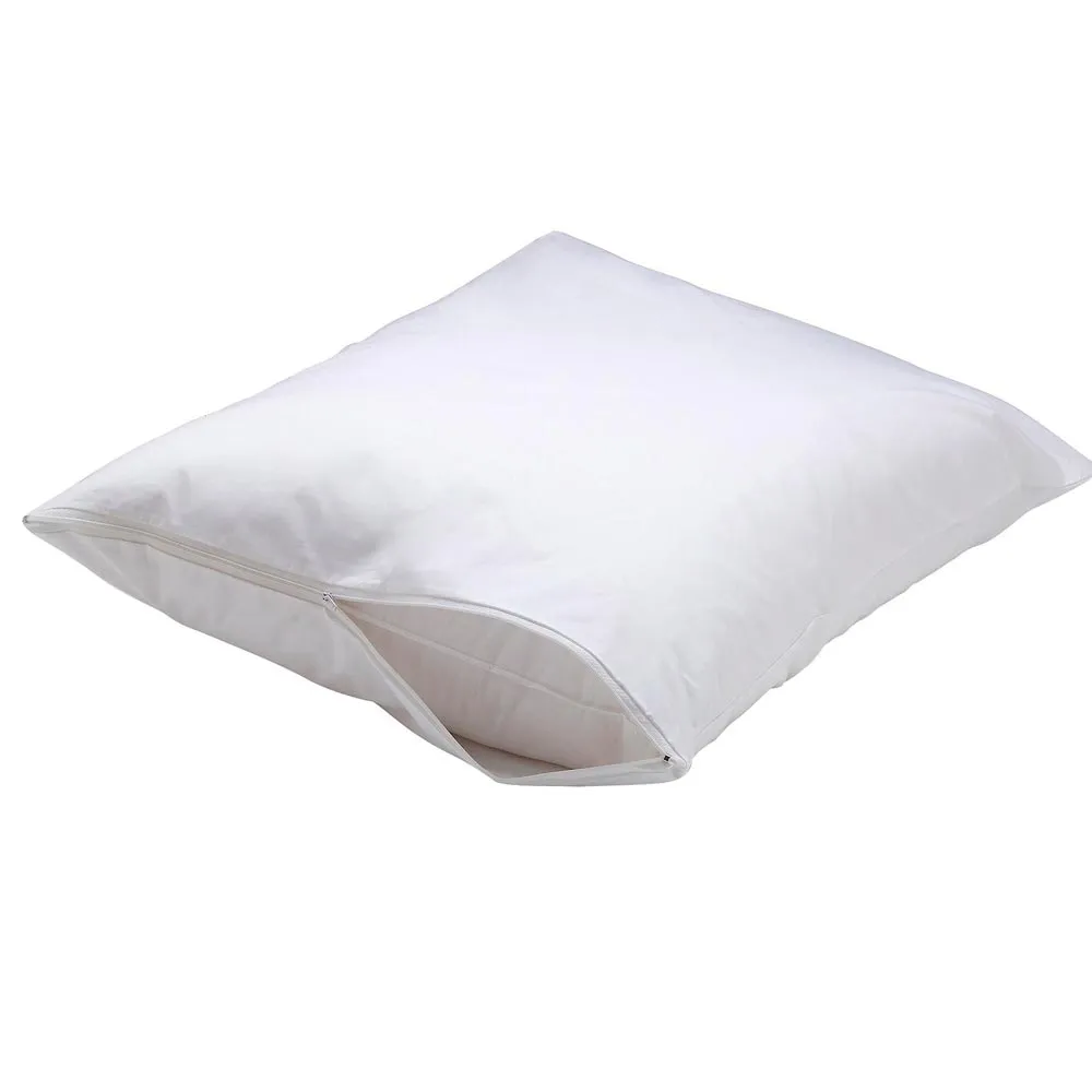 4PC Premium Fabric Zippered Pillow Cover Deluxe Luxurious Bed Bug Protector Case
