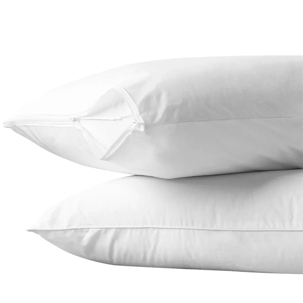4PC Premium Fabric Zippered Pillow Cover Deluxe Luxurious Bed Bug Protector Case