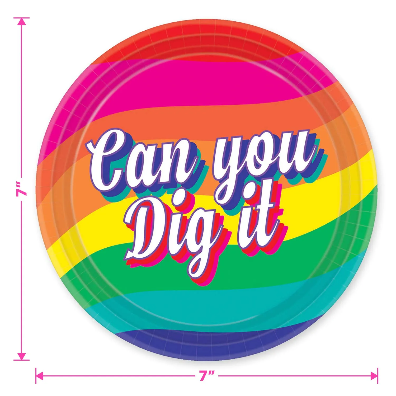 70's Decades Party Supplies - Can You Dig It Paper Dessert Plates and Napkins (Serves 16)