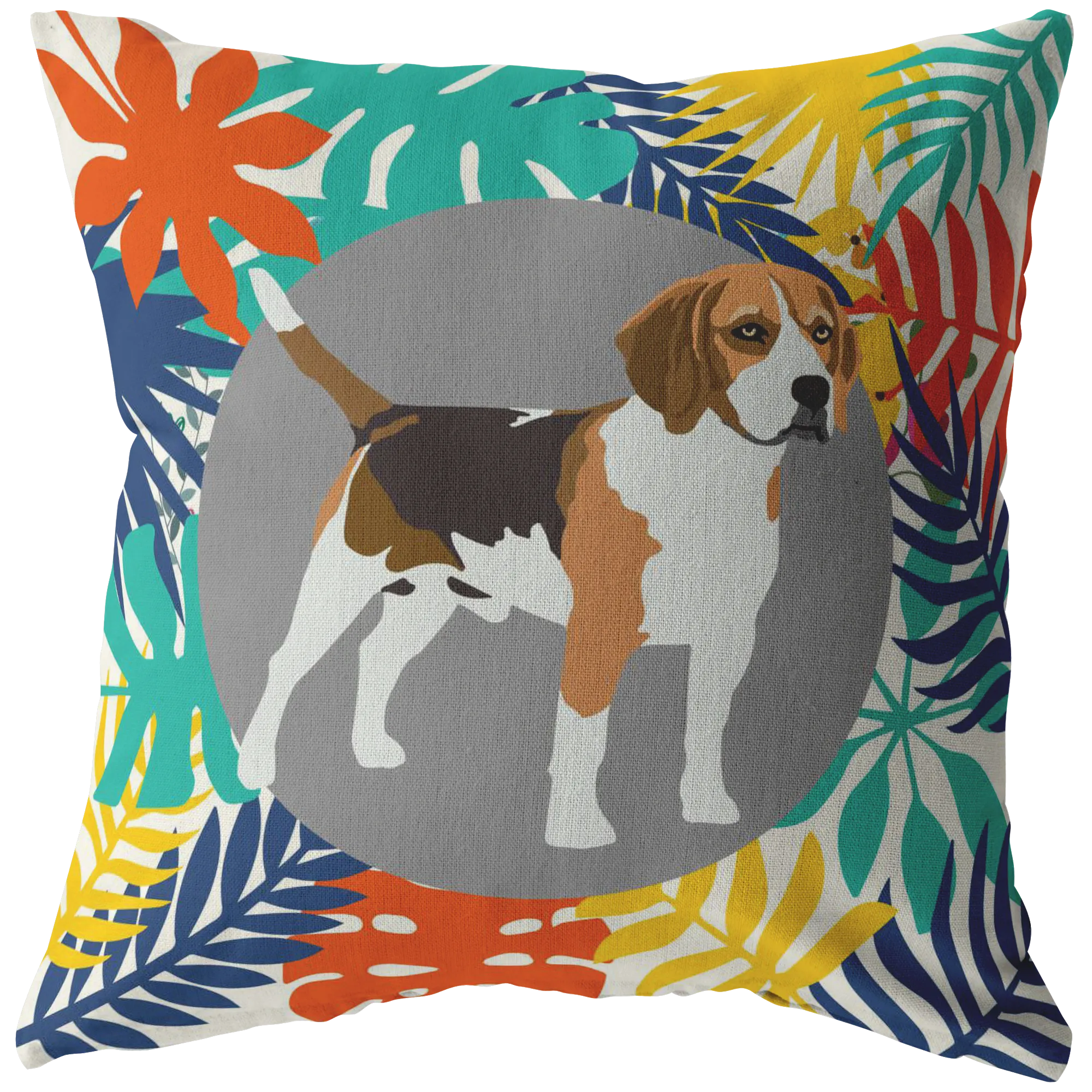 Beagle #1 Colorful Leaves Pillow
