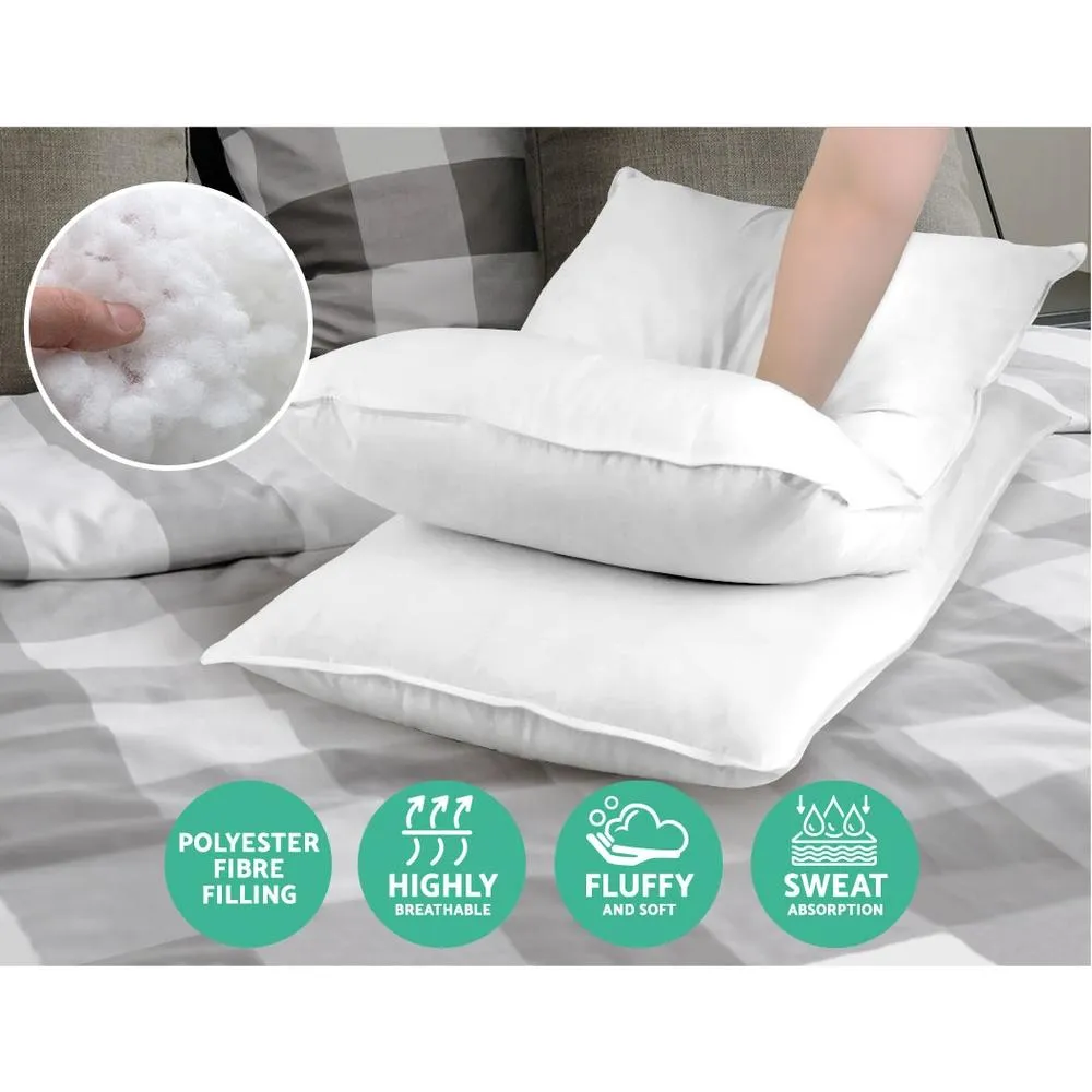 Bedding King Size 4 Pack Bed Pillow Medium*2 Firm*2 Microfibre Fiiling