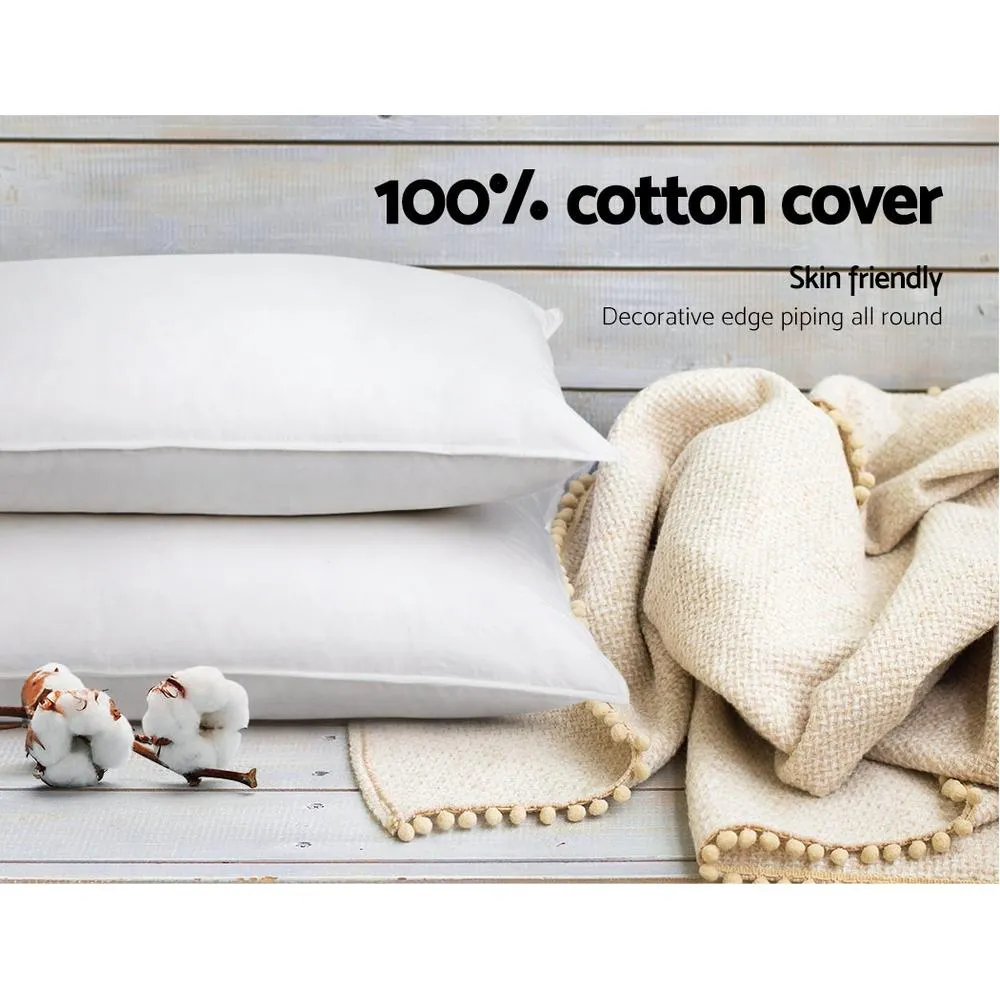 Bedding King Size 4 Pack Bed Pillow Medium*2 Firm*2 Microfibre Fiiling