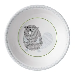 Bloomingville Noah Beaver White and Blue Melamine Plate