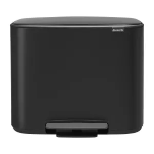 Brabantia Bo Recycling Pedal Bin Matt Black 11Ltr   23Ltr