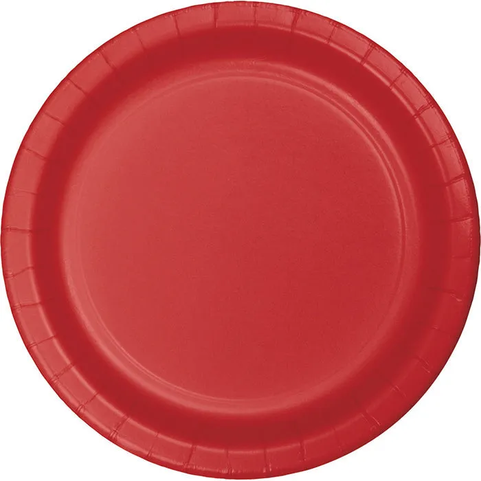 Bulk Classic Red Value Friendly 8.75 inch Paper Dinner Plates (96 per Case)