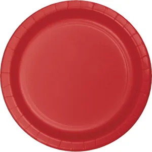 Bulk Classic Red Value Friendly 8.75 inch Paper Dinner Plates (96 per Case)
