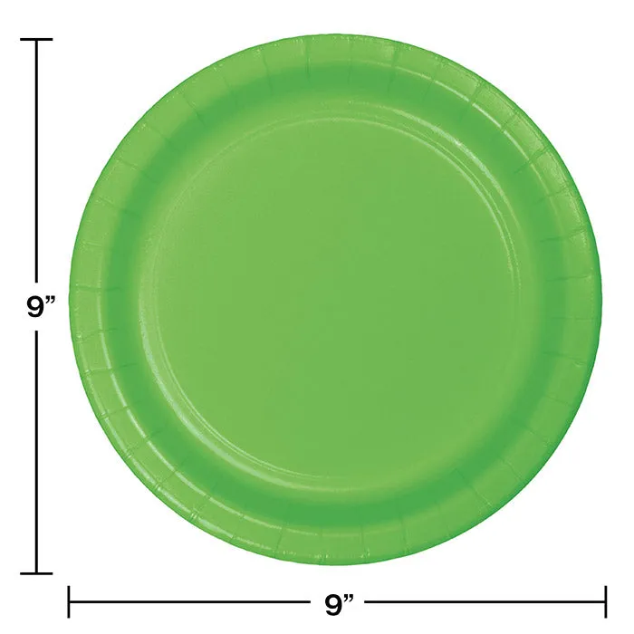Bulk Fresh Lime Green Value Friendly 8.75 inch Paper Dinner Plates (96 per Case)