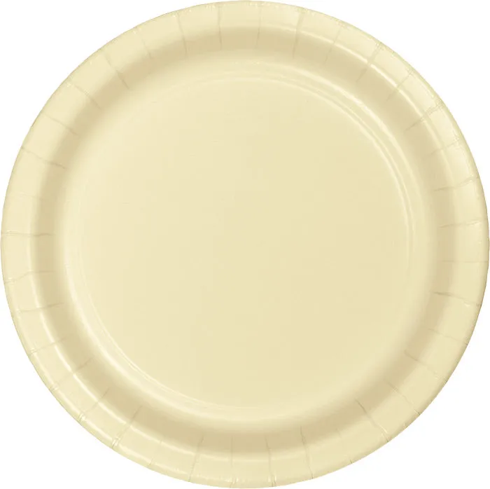 Bulk Ivory Paper 6.75 inch Dessert Plates (240 per Case)