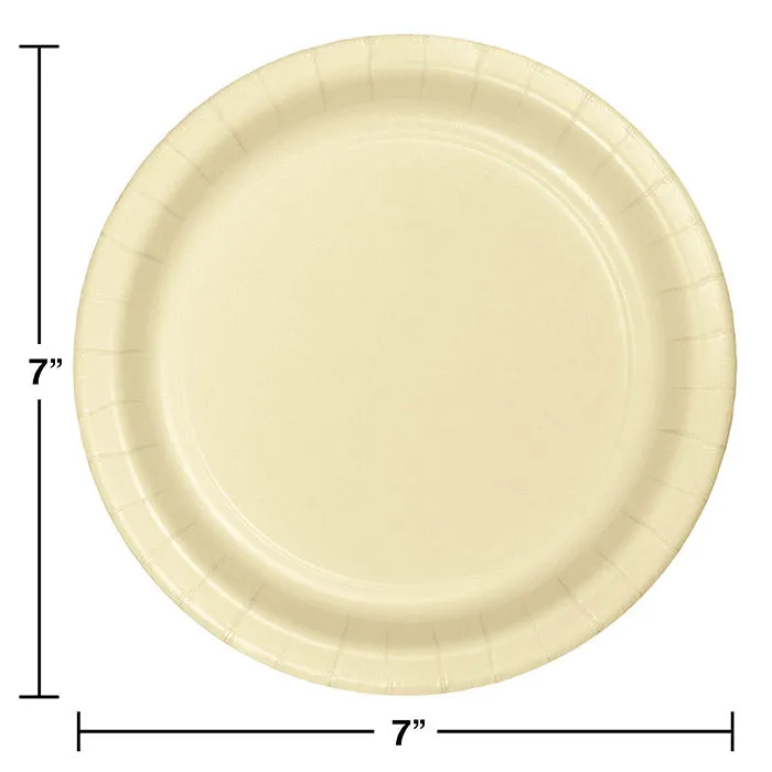 Bulk Ivory Paper 6.75 inch Dessert Plates (240 per Case)