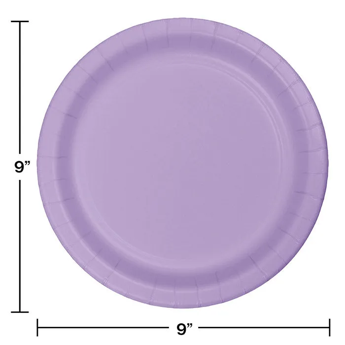 Bulk Luscious Lavender Sturdy Style 8.75 inch Paper Dinner Plates (240 per Case)