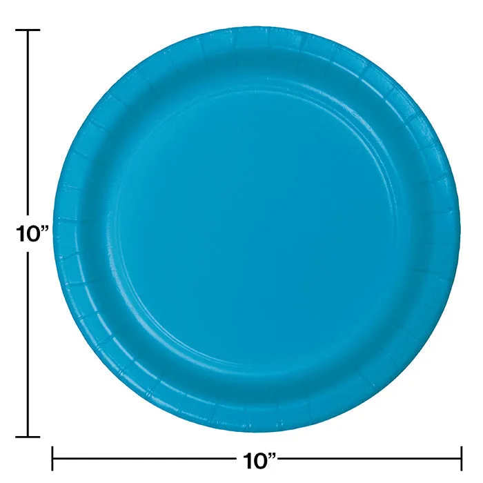 Bulk Turquoise Sturdy Style Paper Banquet Plates 10.25 inch (240 per Case)