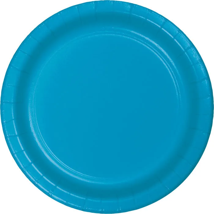 Bulk Turquoise Sturdy Style Paper Banquet Plates 10.25 inch (240 per Case)