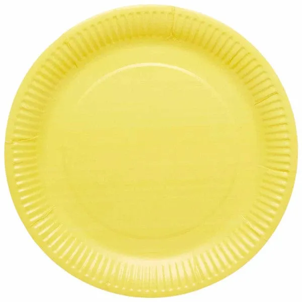 Buttercup Yellow Large Paper Party Plates x 8