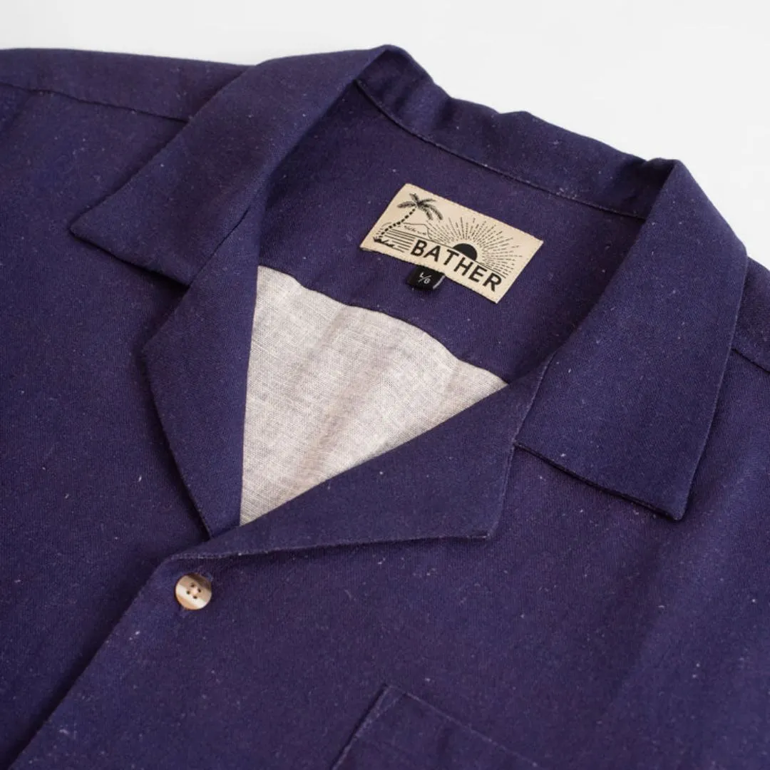 Camp Shirt (Indigo Ornate Bloom)