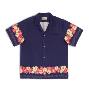 Camp Shirt (Indigo Ornate Bloom)