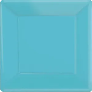 Caribbean Blue NPC Square Paper Plates FSC 17cm 20pk