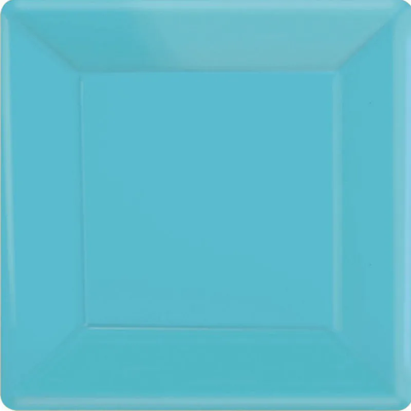 Caribbean Blue NPC Square Paper Plates FSC 17cm 20pk