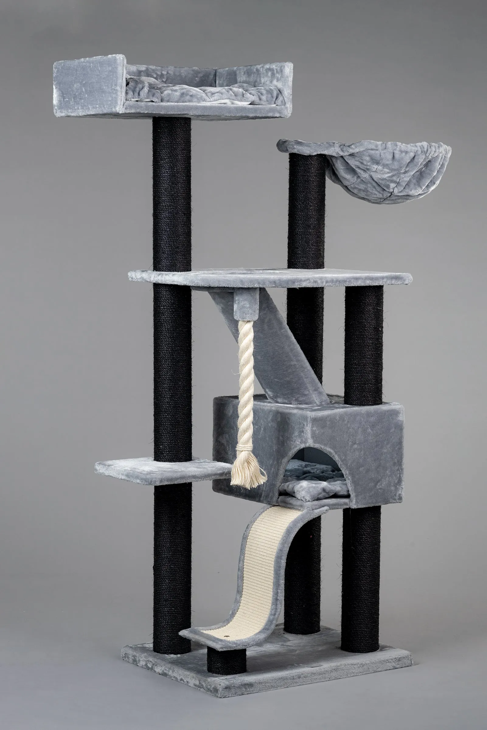 Cat Mansion Blackline Light Grey
