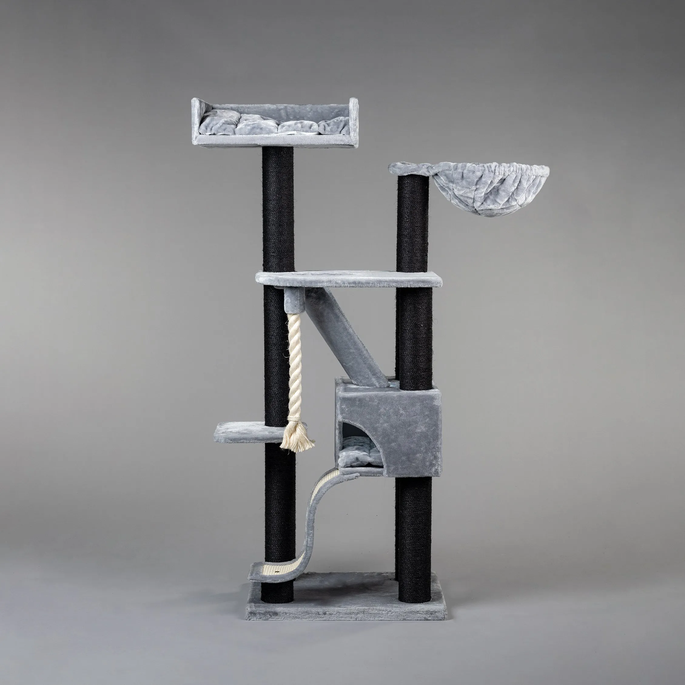 Cat Mansion Blackline Light Grey