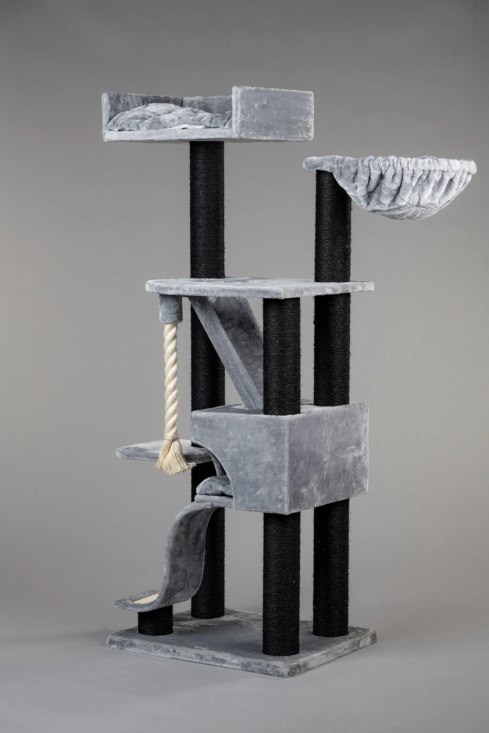 Cat Mansion Blackline Light Grey