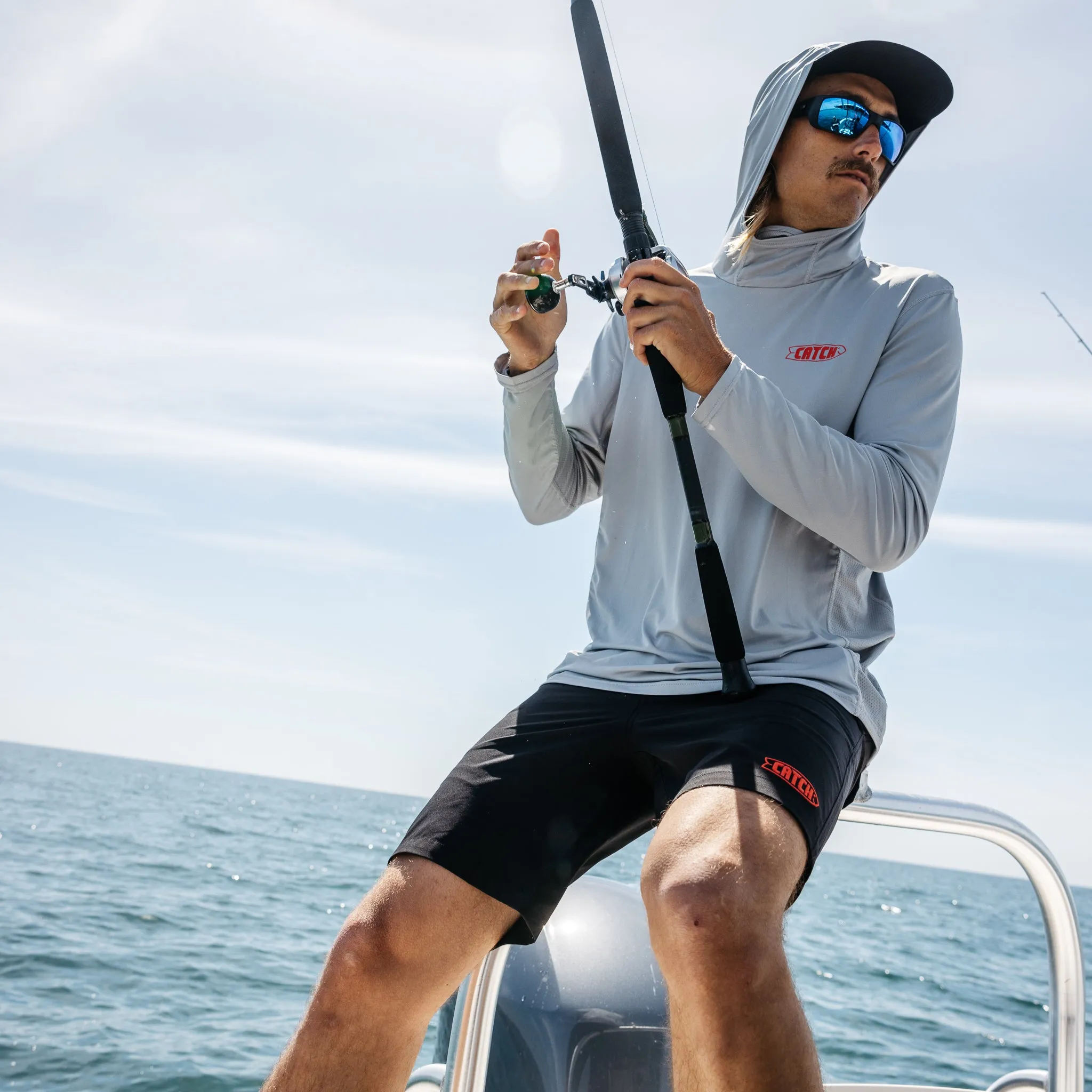Catch Fish // Performance Gaitered L/S Hooded Shirt