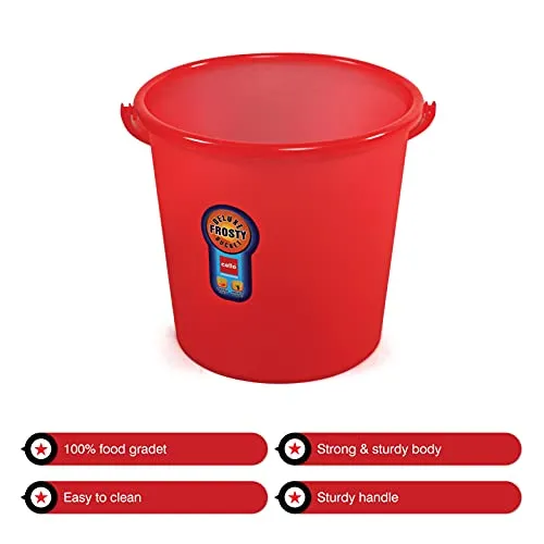 Cello Plastic Frosty Deluxe Bucket, 16 litres, Red