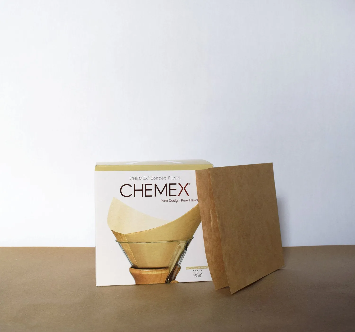 CHEMEX® ☕️  Bonded Filters Pre-Folded Squares (Natural) :: FSU-100