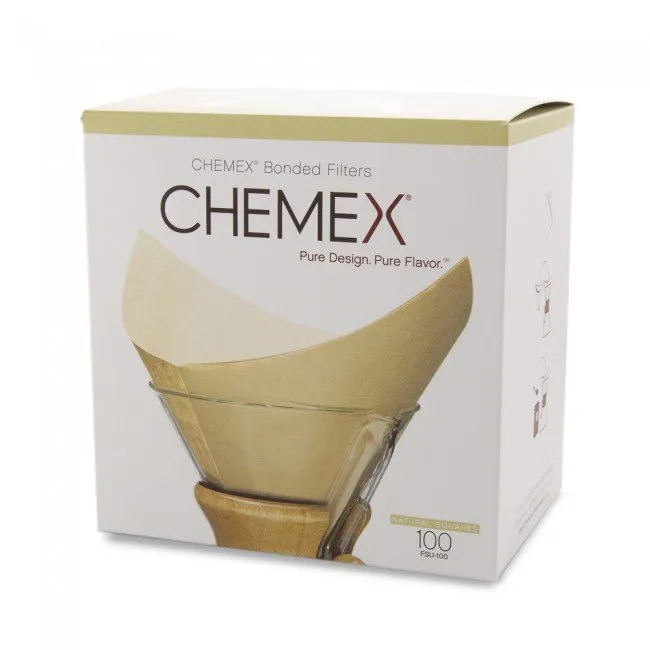 CHEMEX® ☕️  Bonded Filters Pre-Folded Squares (Natural) :: FSU-100