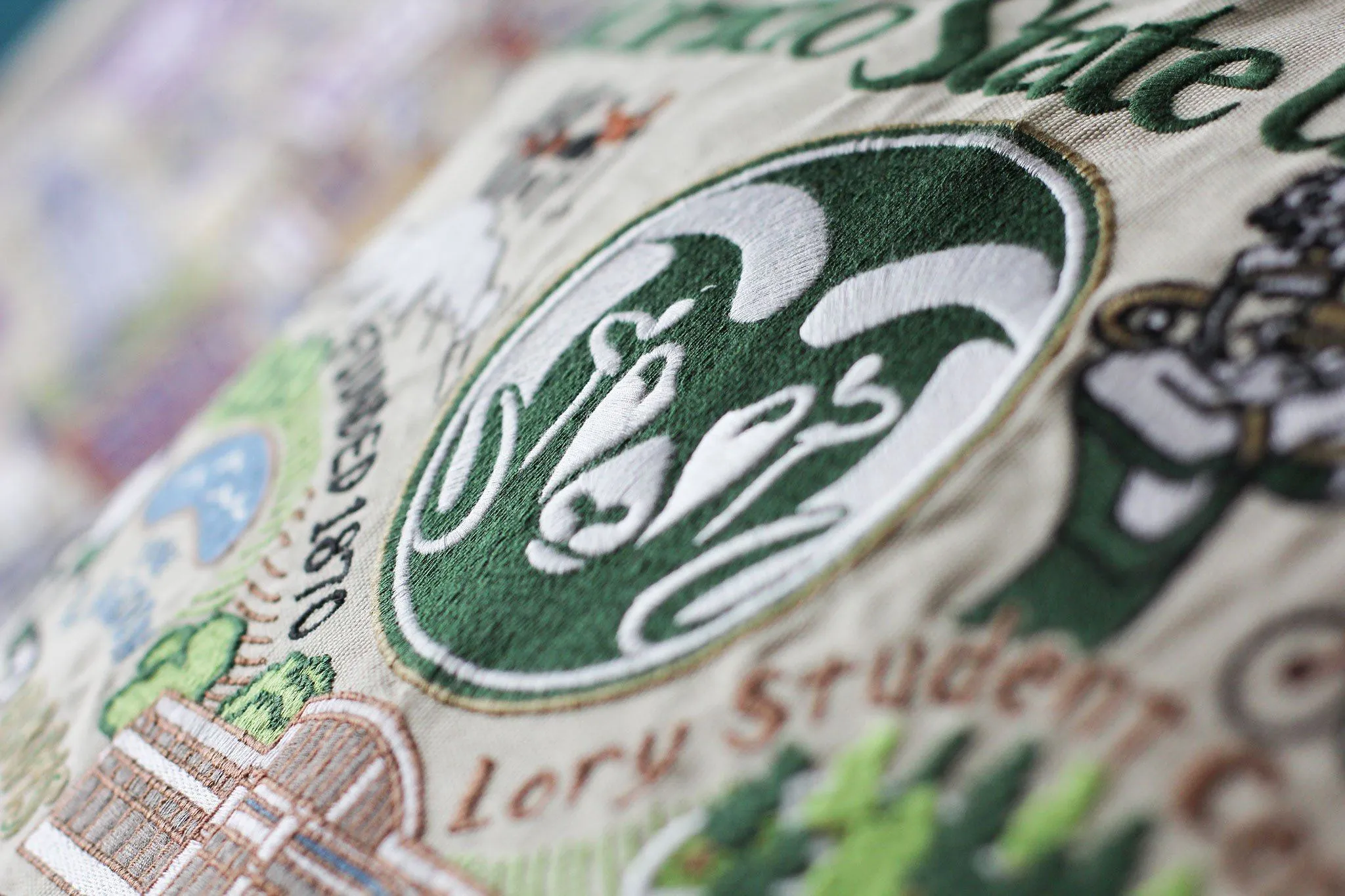 COLORADO STATE UNIVERSITY PILLOW BY CATSTUDIO