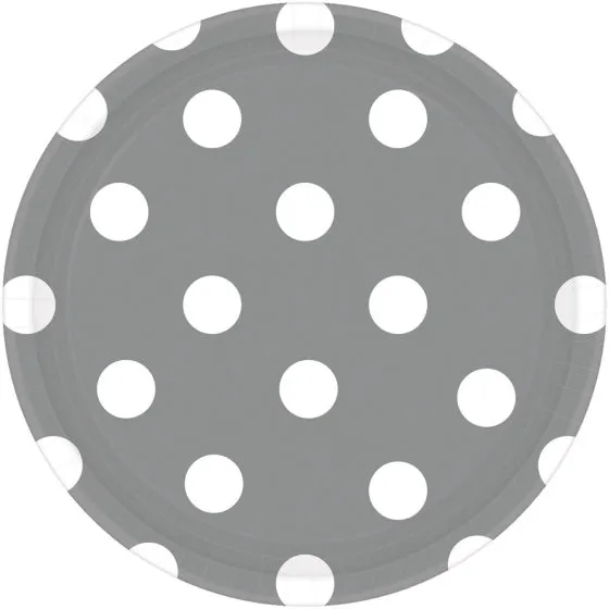 Dots 17cm Round Paper Plates 8pk