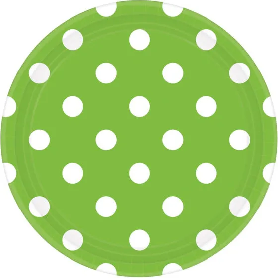 Dots 17cm Round Paper Plates 8pk