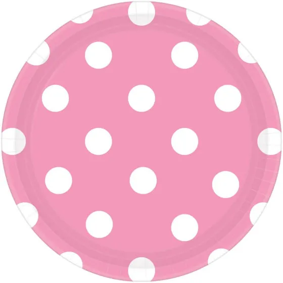 Dots 17cm Round Paper Plates 8pk