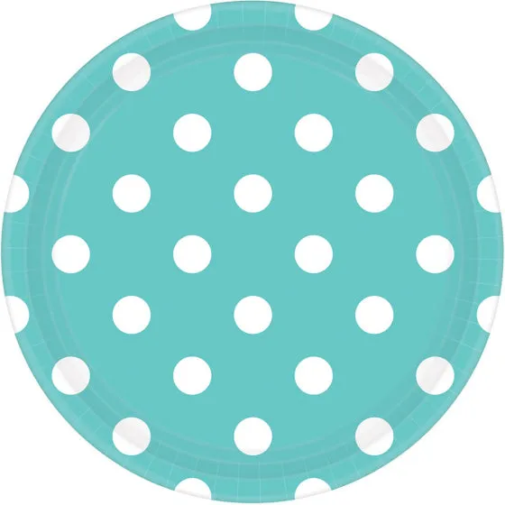 Dots 17cm Round Paper Plates 8pk