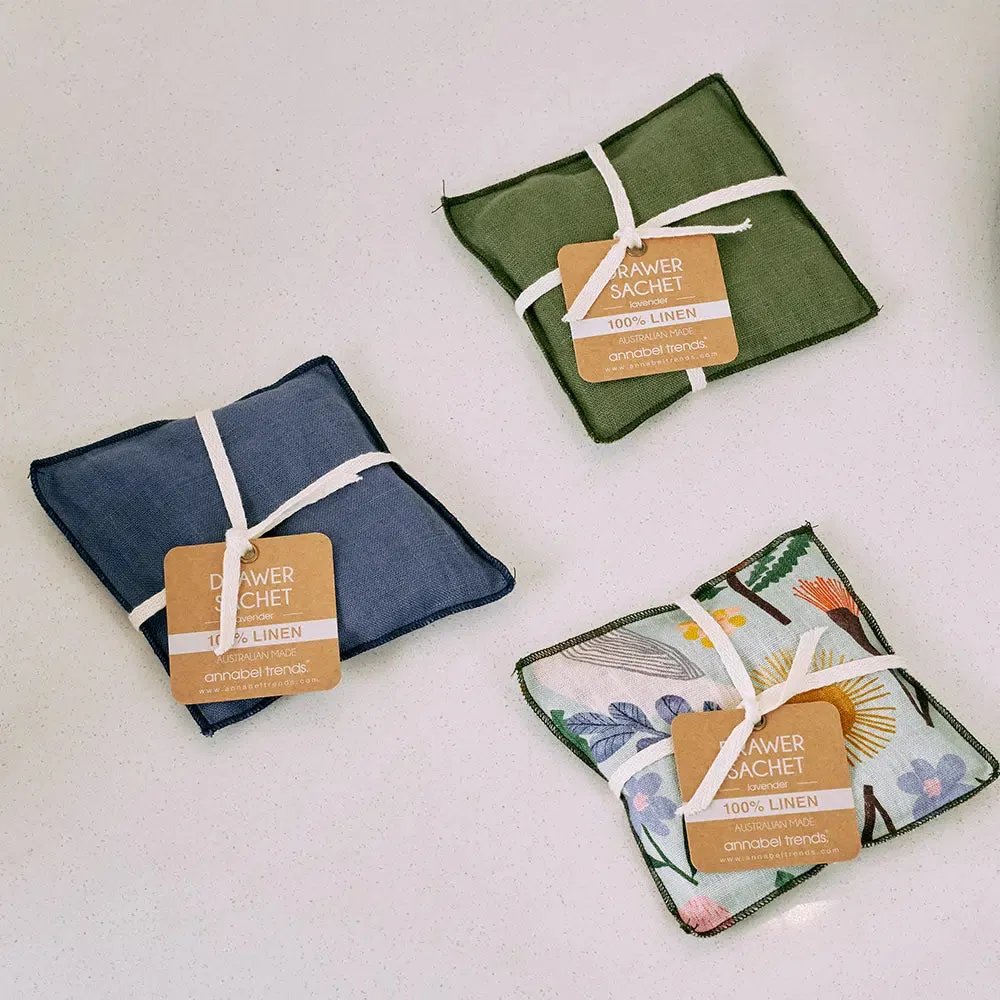 Drawer Sachet - Linen - Pacific Blue
