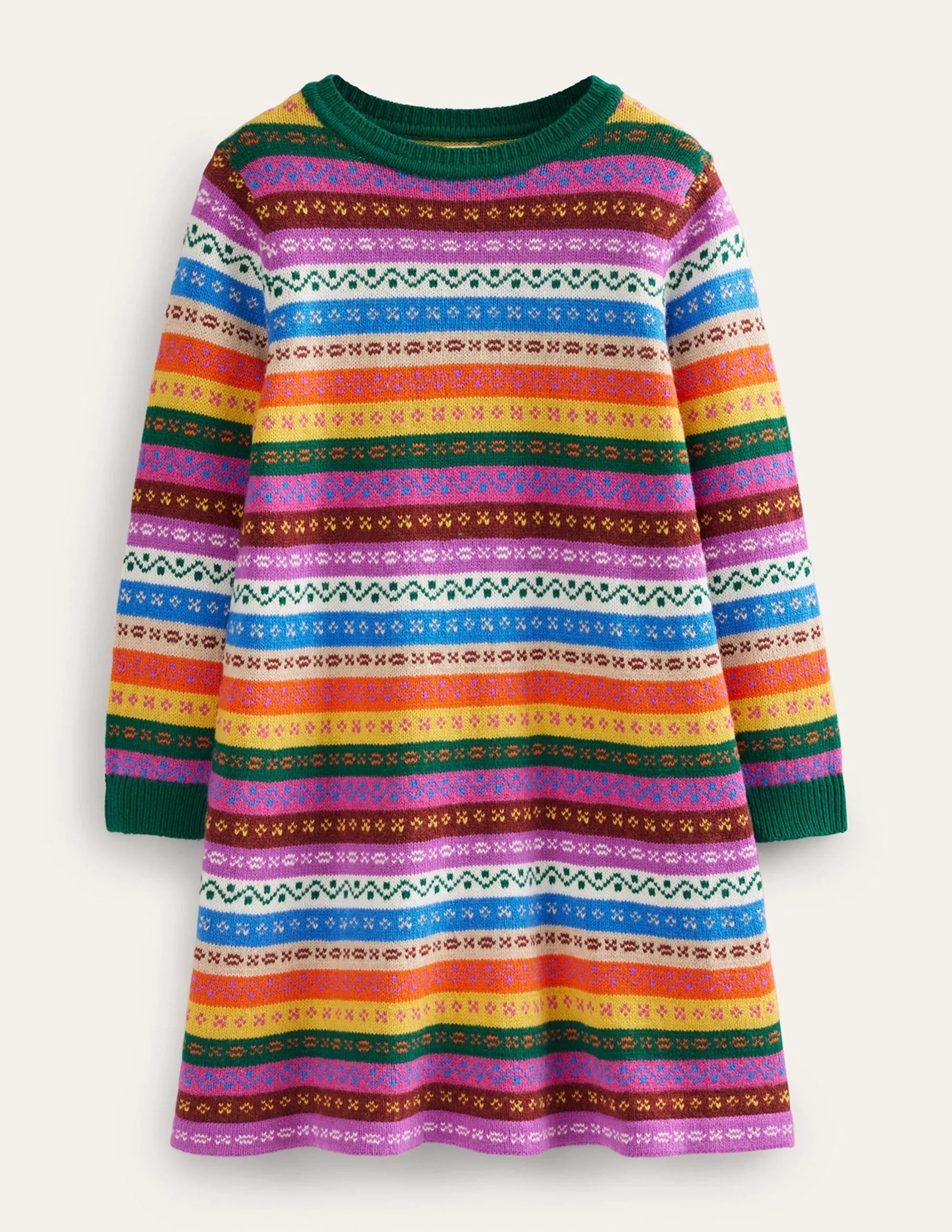 Fair Isle Jumper Dress-Multi Fair Isle