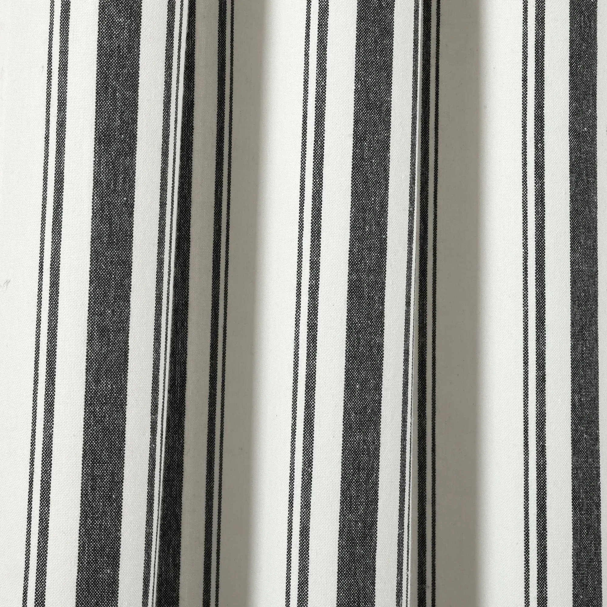 Farmhouse Stripe Yarn Dyed Recycled Cotton Blend Window Curtain Panel Set